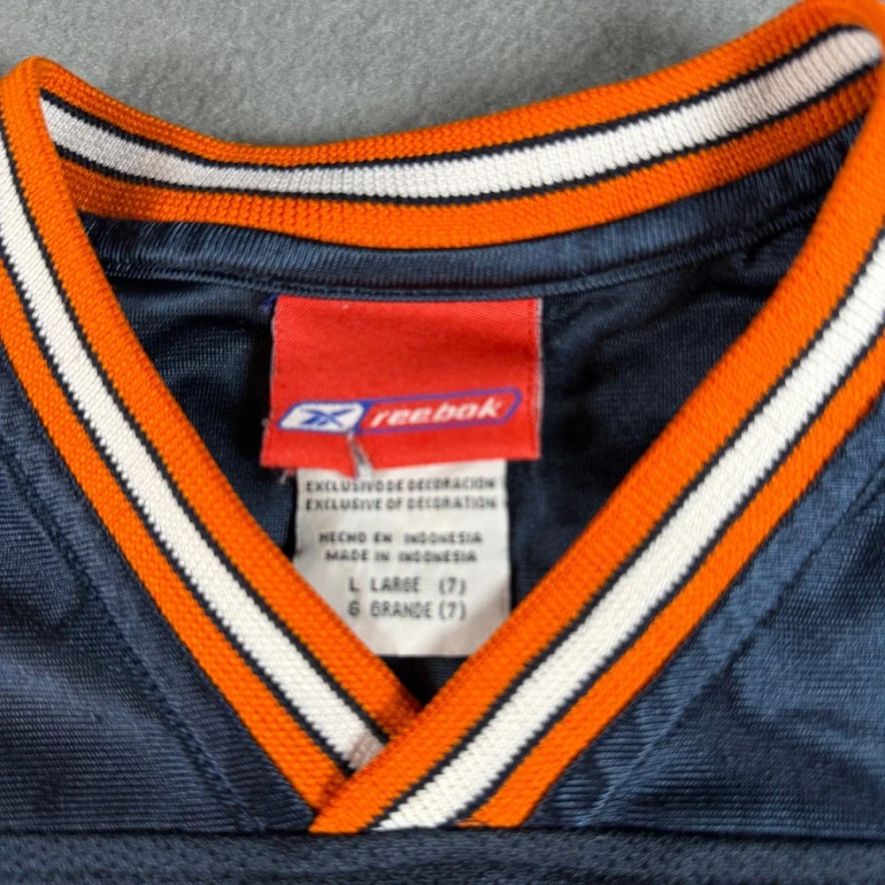 Reebok Chicago Bears Youth Jersey Navy Blue Orange Size Large 7 Football Mesh